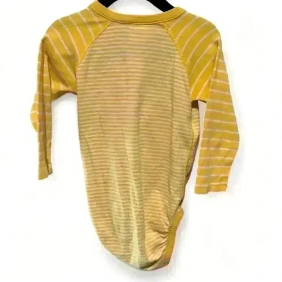 Hanna Andersson Unisex Kids Yellow Striped Long Sleeve Bodysuit 3T - Picture 2 of 6